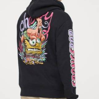 Hoodie hnm h&m Spongebob oh buoy chest hand back printed