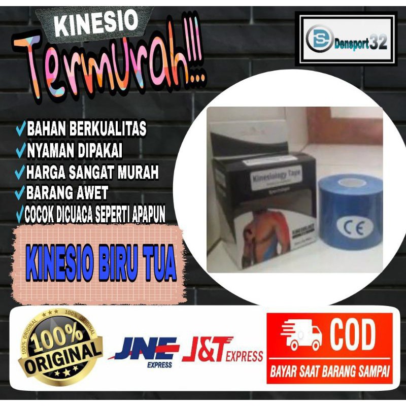 KINESIO TAPE + BOX / TAPPING KINESIOLOGY TAPING FUTSAL 5cm x 5m MURAH, TAPING OLAHRAGA WARNA NAVY