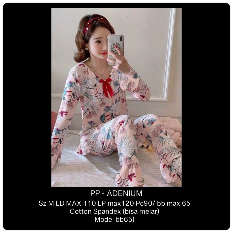 BAJU TIDUR LENGAN PANJANG LEISURE VOGUE DLL KOREA IMPORT CINA WANITA KADO PP PIYAMA REMAJA DEWASA-PP-ADENIUM/ M