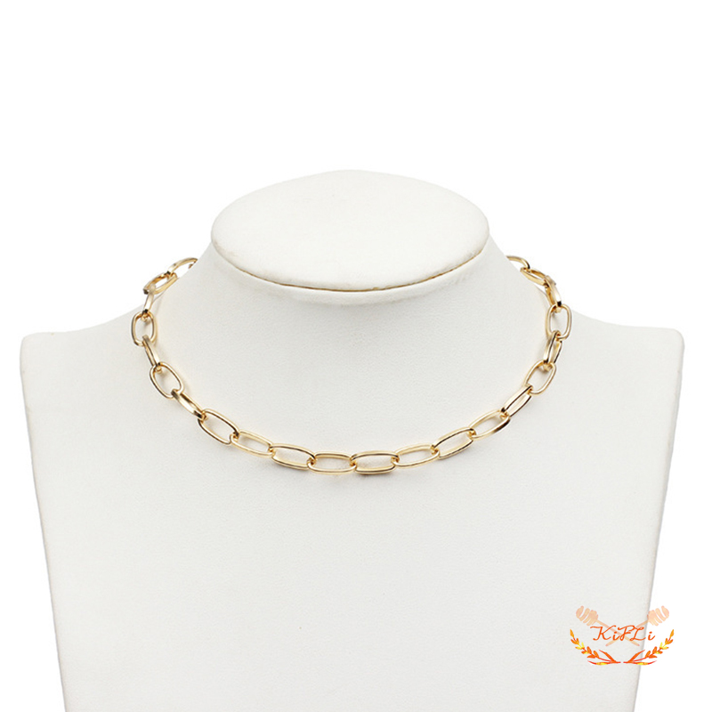 Kalung Rantai,Tebal Individu Fashion Rantai,Uang Gaya Punk,Pendek Perhiasan,Wanita Modis