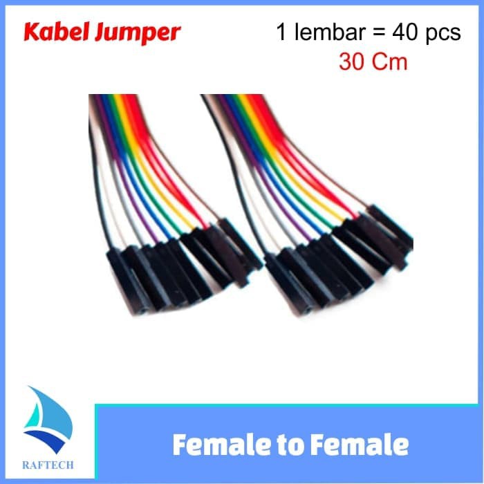 Kabel Jumper arduino Dupont Pelangi 30 cm Female - Female 1 lembar