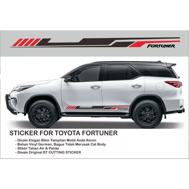 sticker stiker mobil Fortuner cutting sticker mobil TOYOTA Fortuner