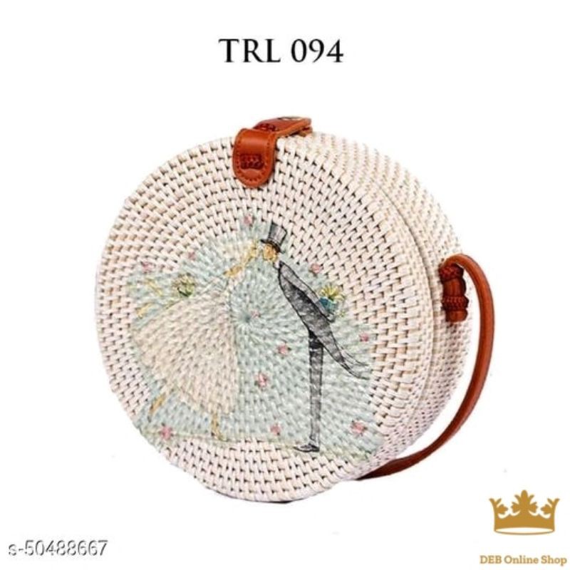 

Tas Rotan Bali Bulat Lukis Decoupage