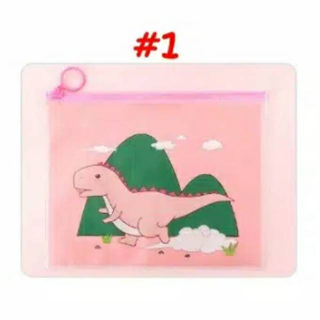 Zipper bag transparan dinosaurus