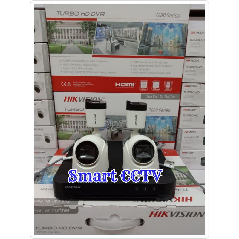 PAKET CCTV HIKVISION 4CH 4 KAMERA 2MP AUDIO KOMPLIT