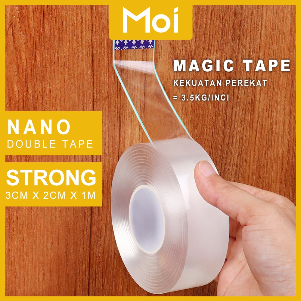 Double Tape Super Kuat Dapat Dicuci / Lem Tape Bening Multifungsi / Selotip Isolasi Bening