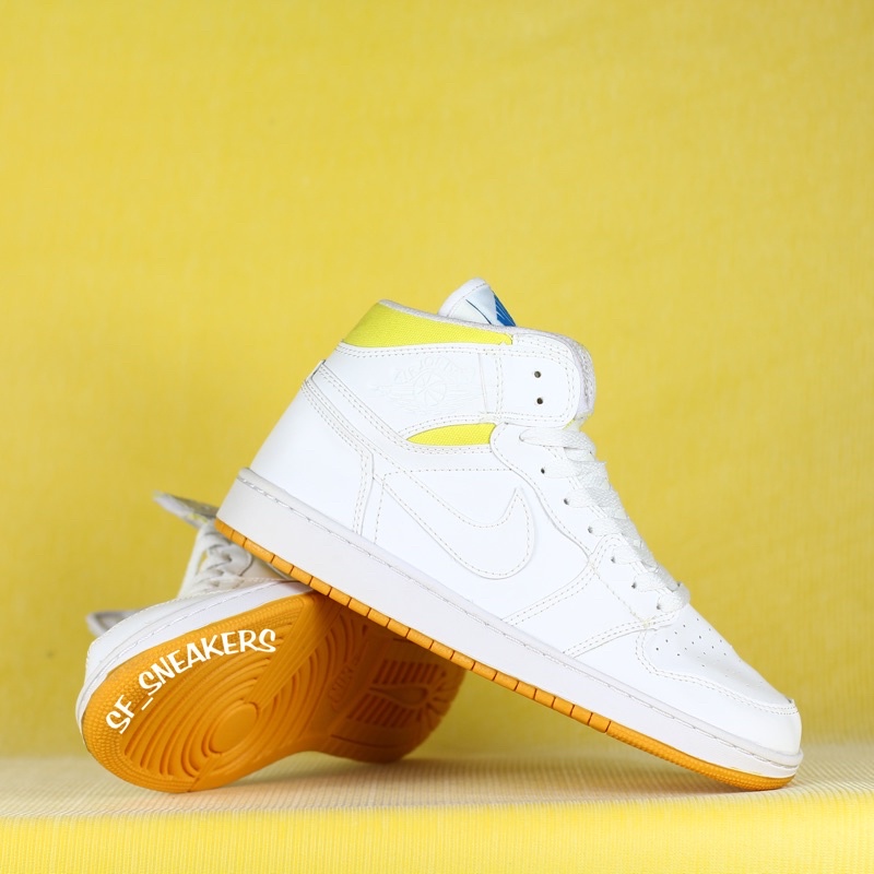 Nike Air Jordan High White Yellow Miror Original Premium Qualiy