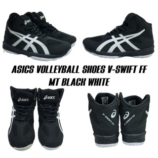 black and white asics volleyball shoes