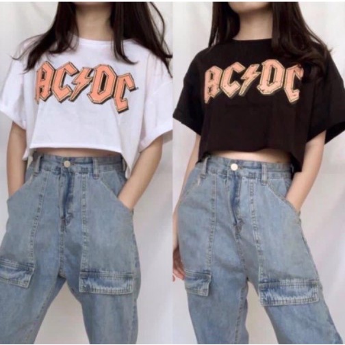 MakeGrosir - KAOS OVERSIZE CROP ACDC
