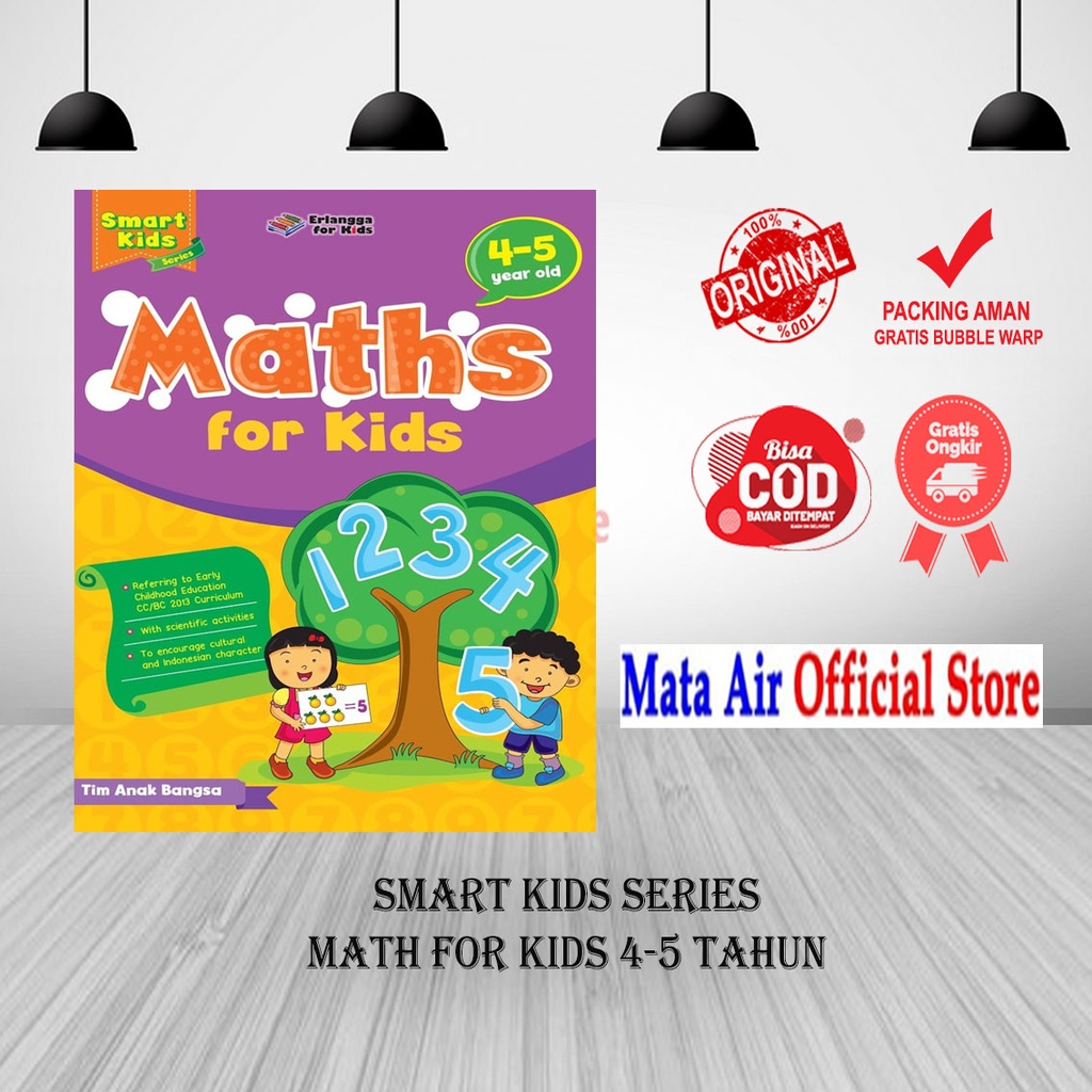 BEST SELLER SMART KIDS SERIES MATHS FOR KIDS USIA 4-5 TAHUN - ERLANGGA
