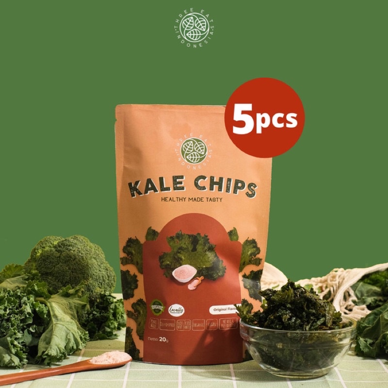 

[Bundle of 5] Original Kale Chips | Keripik Sayur Kale Garam Himalaya (5x20 grams)