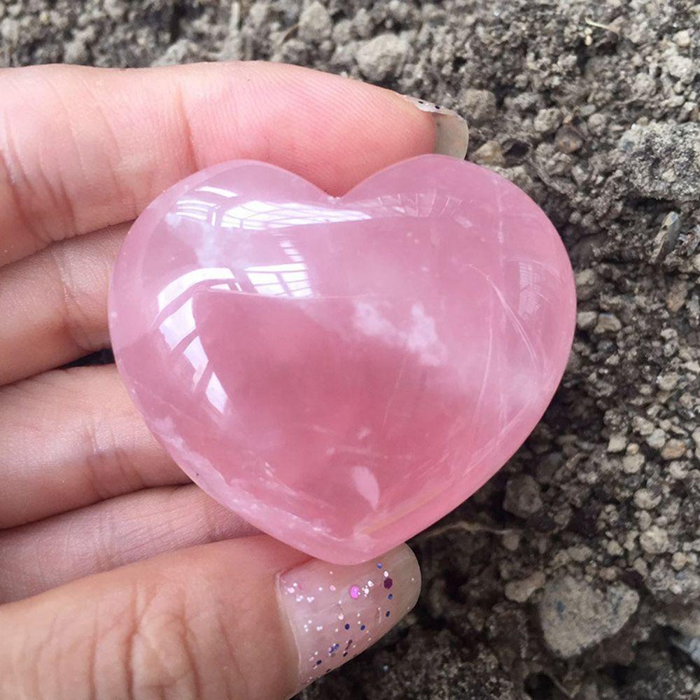[Elegan] Jantung Batu Kristal Mineral Penyembuhan Labradorite Anting Meditasi Terapi Kerajinan Kalung Aksesoris Penyembuhan Tongkat Dekorasi Rose Quartz