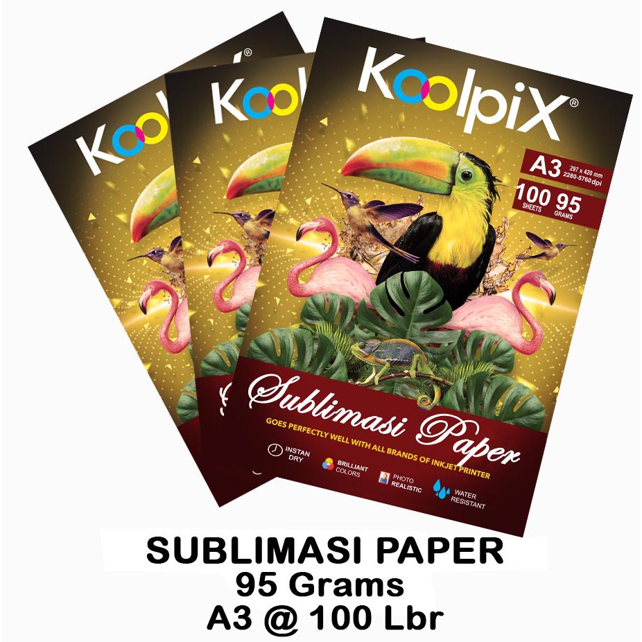 Sublime Paper merk KOOLPIX  95 Grams isi 100 Lembar A3