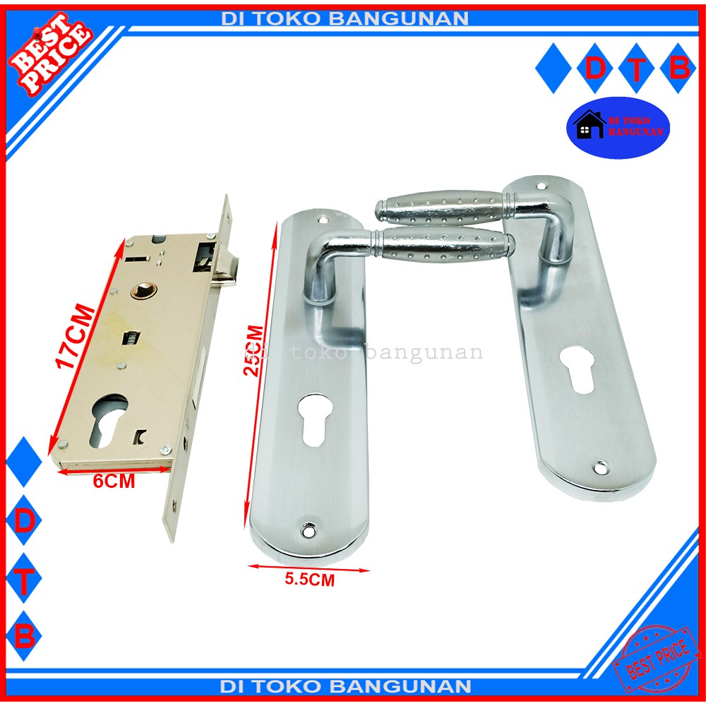 Kunci Pintu Besar CX7 SN/CP WARLOCK Handle Pintu Besar