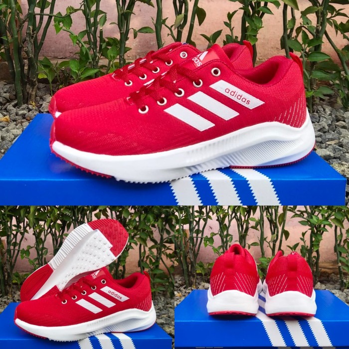 SEPATU ADIDAS WANITA SEPATU SPORT SEPATU OLAHRAGA SEPATU CASSUAL - MERAH, 37