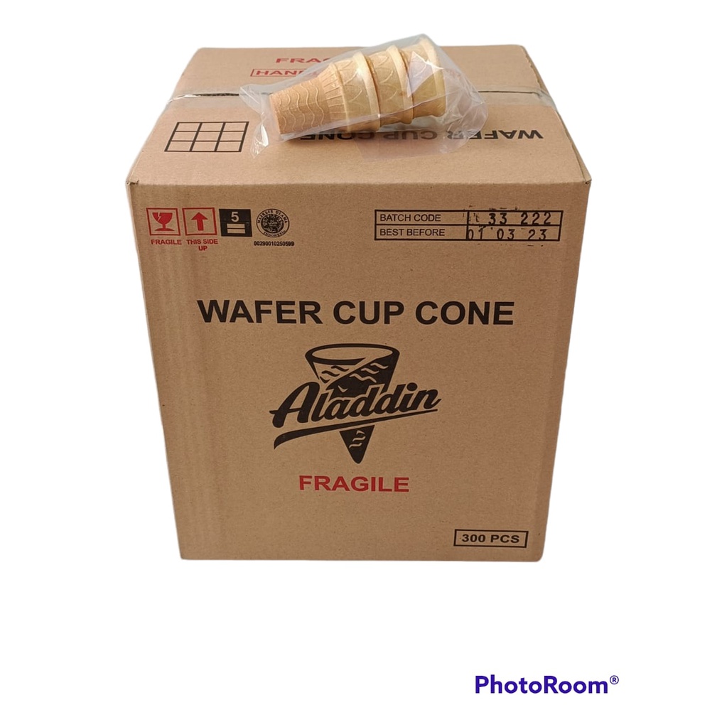 

ICE CREAM WAFER CUP CONE Cake Cone 1 dus 300 pcs wadah contong kerupuk waffle Es krim Aladdin Aladin Alladin gurih cryspy bonico soft ice