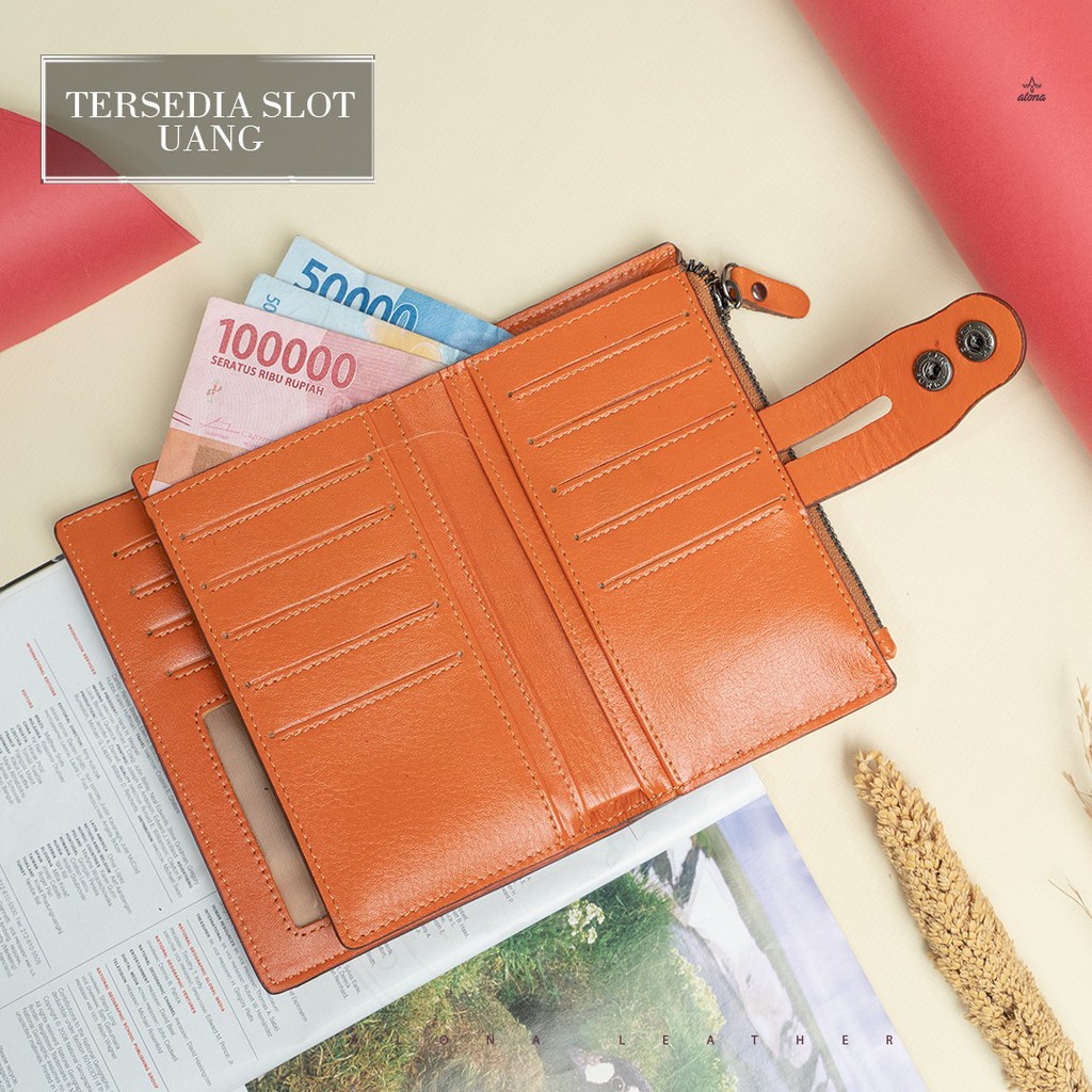 Dompet Lipat Kulit Wanita Alona Tianna Wallet Branded Original Kulit Sapi Asli Premium Terbaru Promo COD