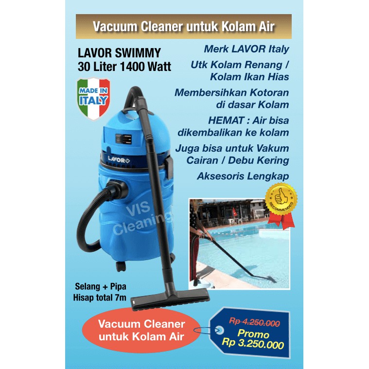 Paket Promo : Vacuum Kolam 30 L &amp; High Pressure Cleaner 100 Bar