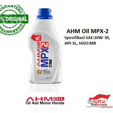 Oli mesin AHM OIL MPX - 2 MPX2 MPX-2 SL 10W-30 JASO MB 800 ml asli ori