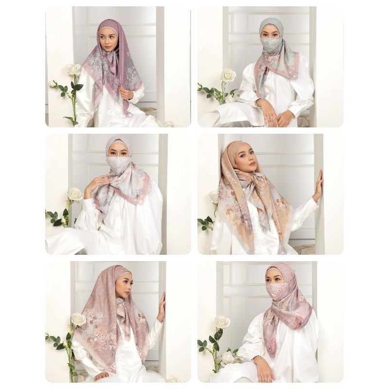 READY ‼️ Premium Voal Raya Scarf Hijab Jilbab Kerudung Printing Motif Wanita by Radwah Original