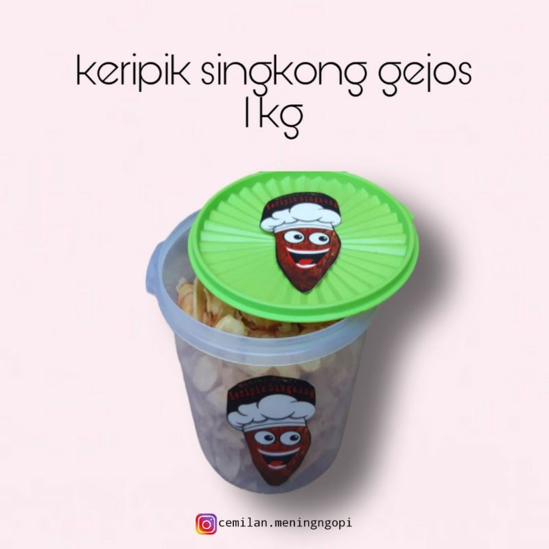 

Keripik singkong gejos 1kg + toples