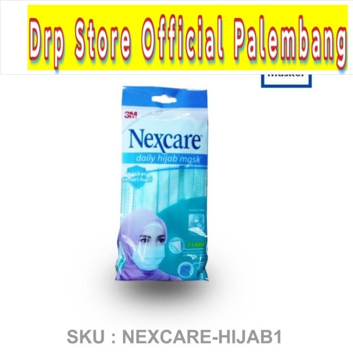 NEXCARE 3M Masker Dewasa Anak Hijab 1 Pack isi 3 ORIGINAL - Hijab