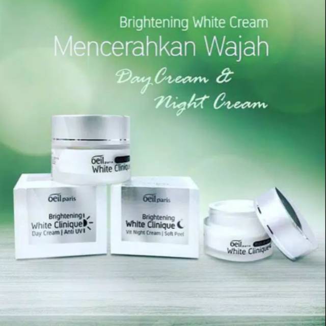 Trisia Night Cream Oeil Paris Brightening White Clinique 20gr / Krim Malam / Pelembab Wajah