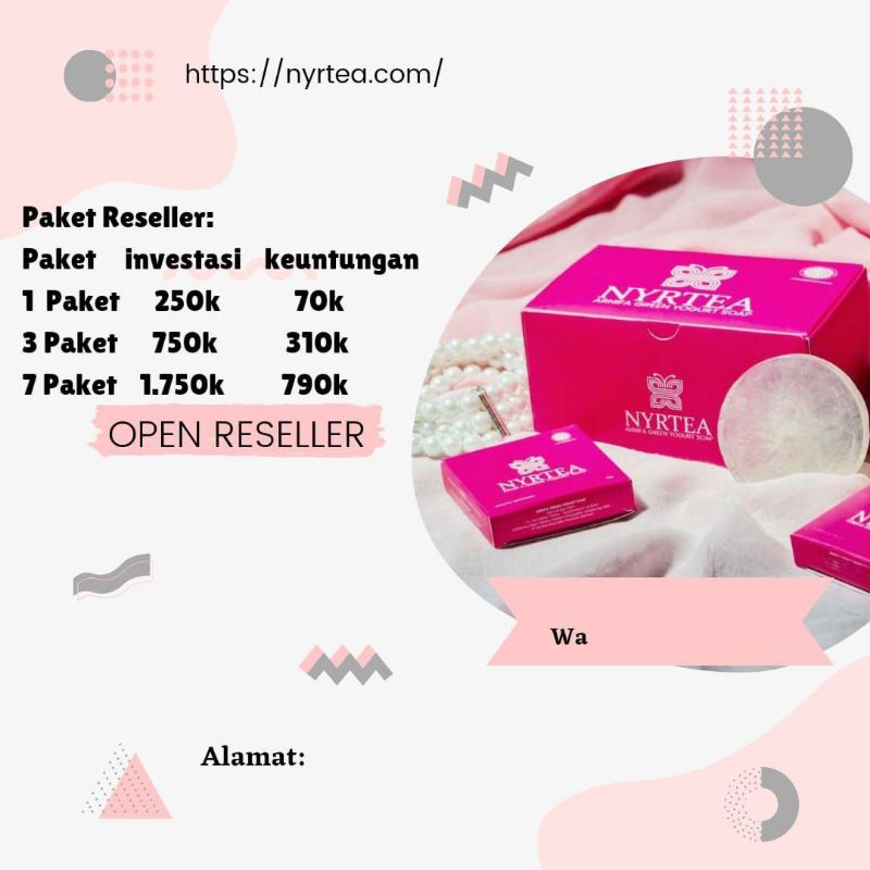 paket sabun pemutih sabun glowing nyrtea arnifa green yogurt soap khusus member baru,.FREE pin dan b
