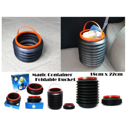 Tong ember sampah lipat Foldable Bucket mobil magic container