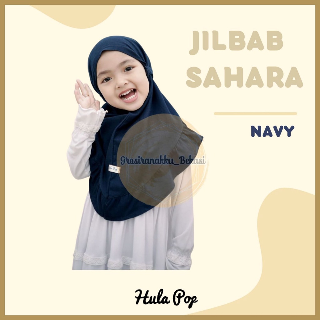 Jilbab Anak Sahara Hullapop Warna Navy Size 1-5tahun
