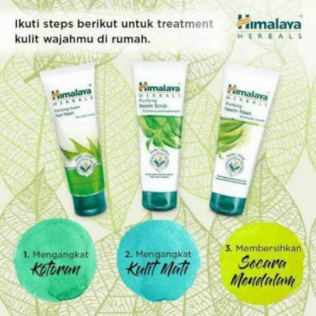 Himalaya Paket Purifying Neem Face Wash, Neem Face Scrub Dan Neem Face Mask 50ml