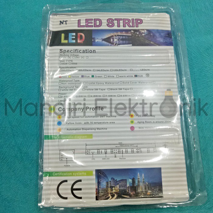 Lampu LED Strip RGB Warna Warni IP44 2528 Komplit Set Adaptor Remot