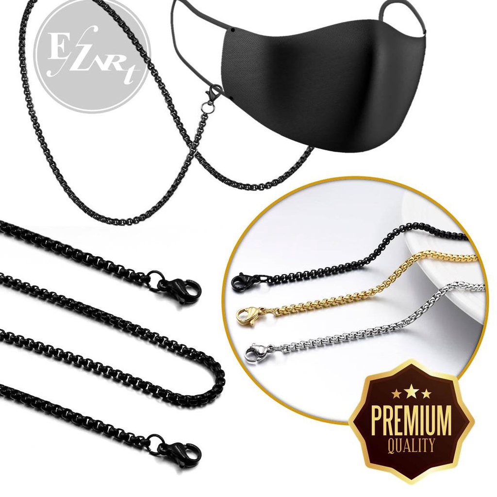Grosir L9HCN PREMIUM - KALUNG MASKER RANTAI ROLO SIMPLE ELEGAN PRIA WARNA GOLD HITAM SILVER 48 Best