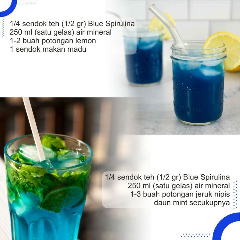 Blue Spirulina / Blue Spirulina Powder Bubuk Spirulina Biru 5 GR