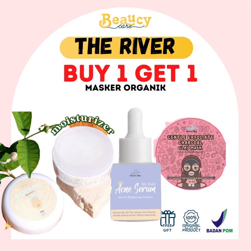THE RIVER SERUM MOISTURIZER CICA CALMING CLAY MASK CHARCOAL