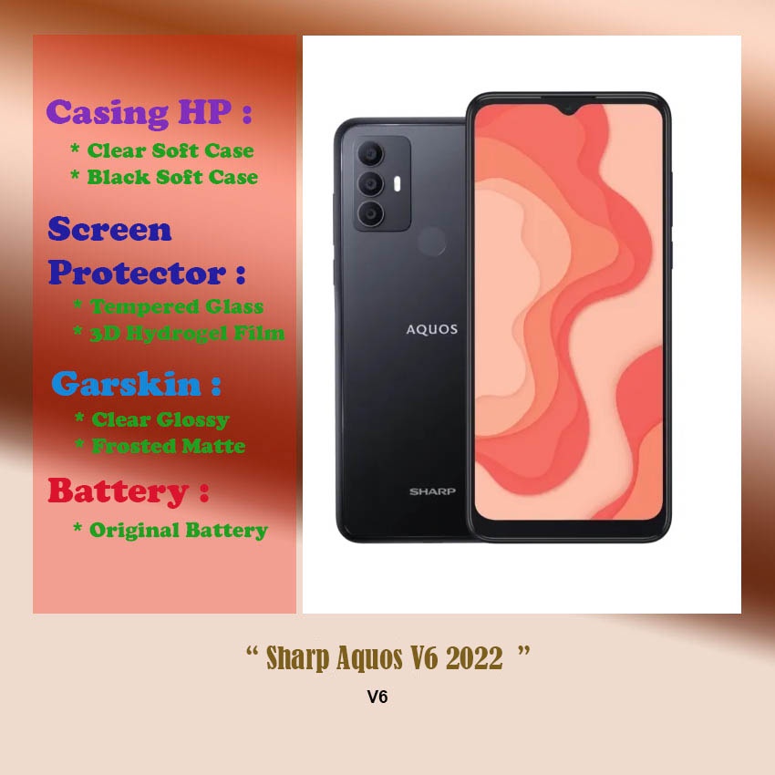 Sharp Aquos V6 2022 - 6.52 inch - Case - Screen Protector -  Dll