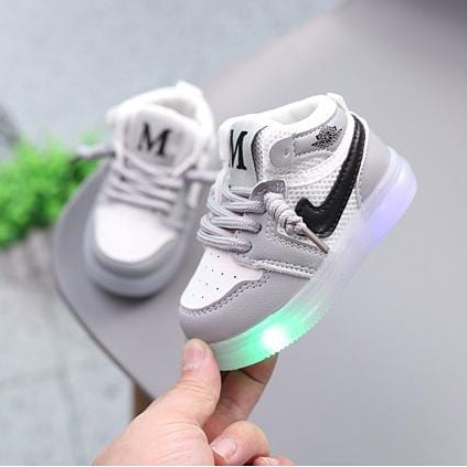 Minyun LED Sepatu Anak Sport Sneaker Anak Size 21-30 Usia 1-5 Tahun