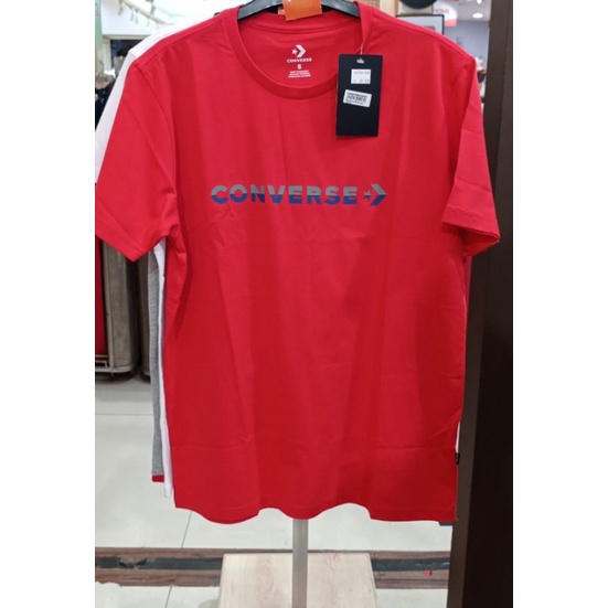 SALE Kaos Pria CONVERSE Men Red Original Sports Station Diskon 70%