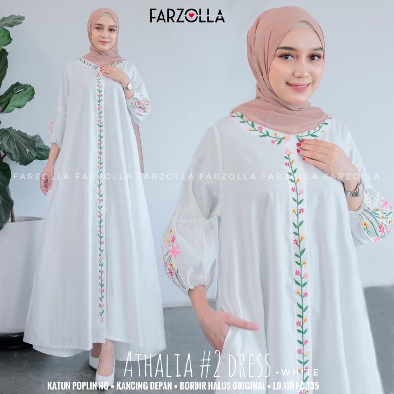 Athalia #2 Dress By FARZOLLA • Maxi Dress Gamis Wanita Jumbo Muslim