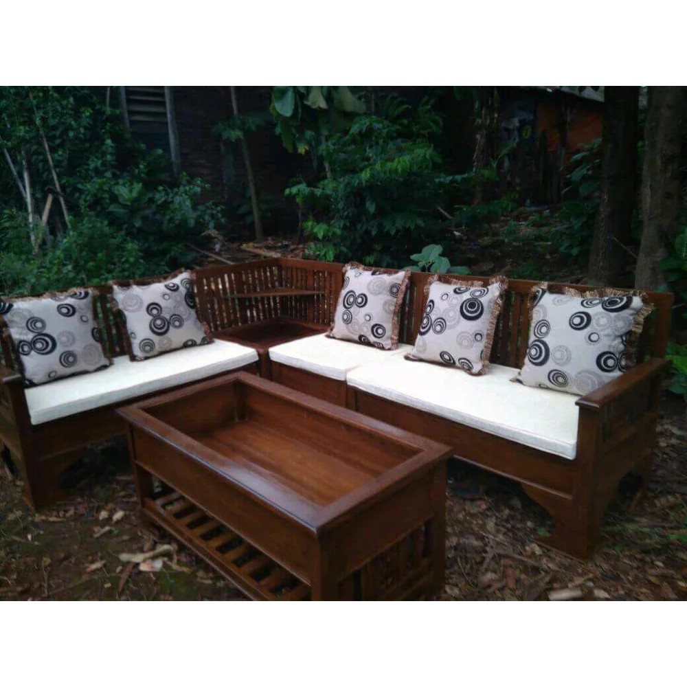 Kursi Tamu Sudut Minimalis Sofa Mebel Jepara Kayu Jati Shopee Indonesia