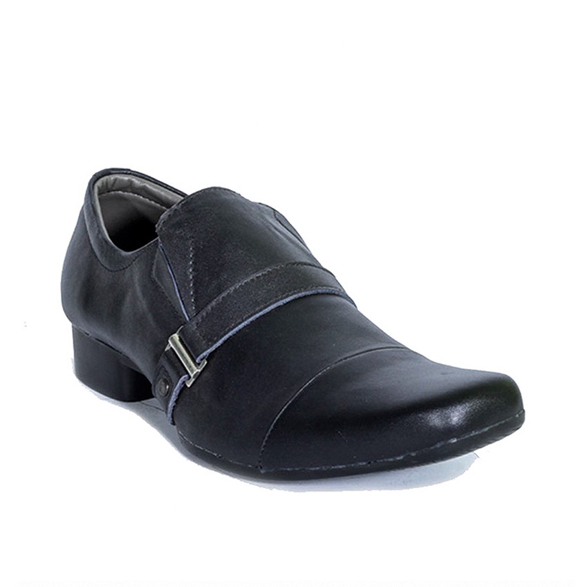 JILI BLACK |FORIND x Lvnatica| Sepatu Vintage Ori Klasik Kulit Pria/Cowok/Men - Monk Strap Footwear