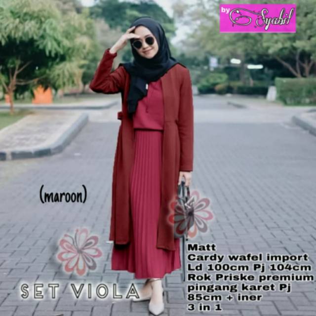 Baju Setelan Wanita Atasan Rok  Viola Set