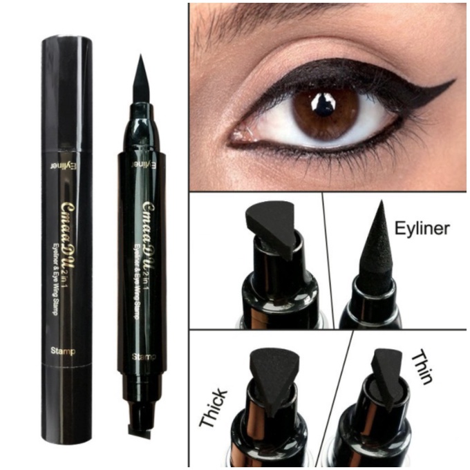 CMAADU Stamps Eyeliner Double Head Black Quick Dry Vamp Tool XX006