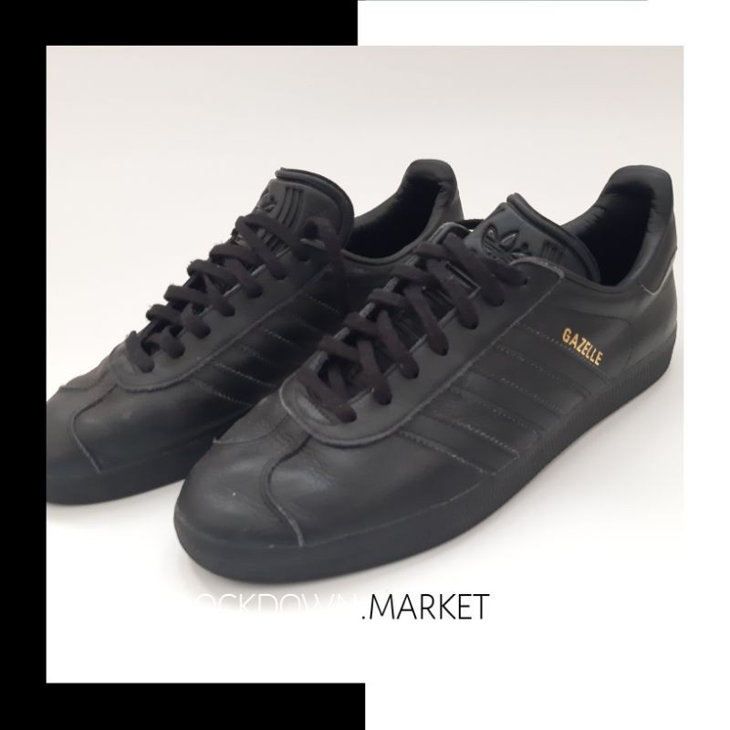 ADIDAS GAZELLE FULL BLACK LEATHER SECOND ORIGINAL