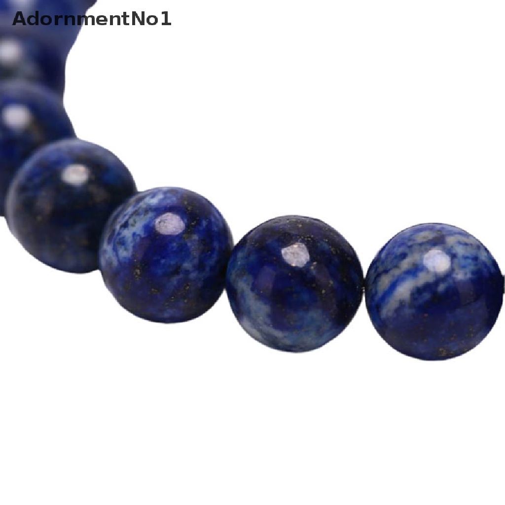 (AdornmentNo1) Gelang Tangan Manik-Manik Lapis Lazuli 8mm Elastis Untuk Unisex / Pria / Wanita