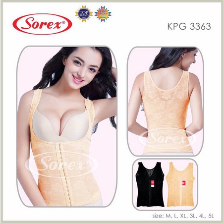 KORSET BADAN PUNGGUNG SOREX 3363 Stagen Pelangsing Tubuh Wanita Size M, L, XL, XXL, XXXL, XXXXL