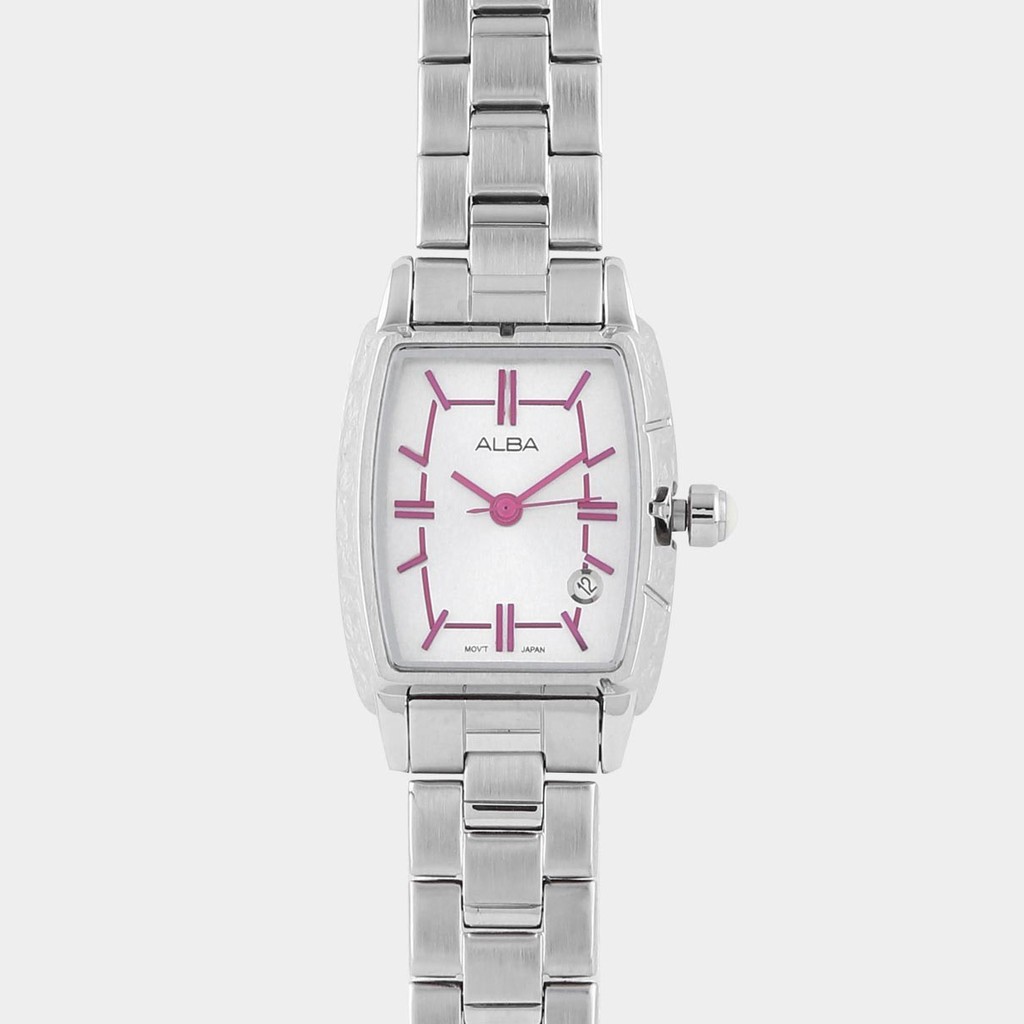 Alba Ladies AH7237X1 Rectangle Case Silver Dial | Jam Wanita AH7237