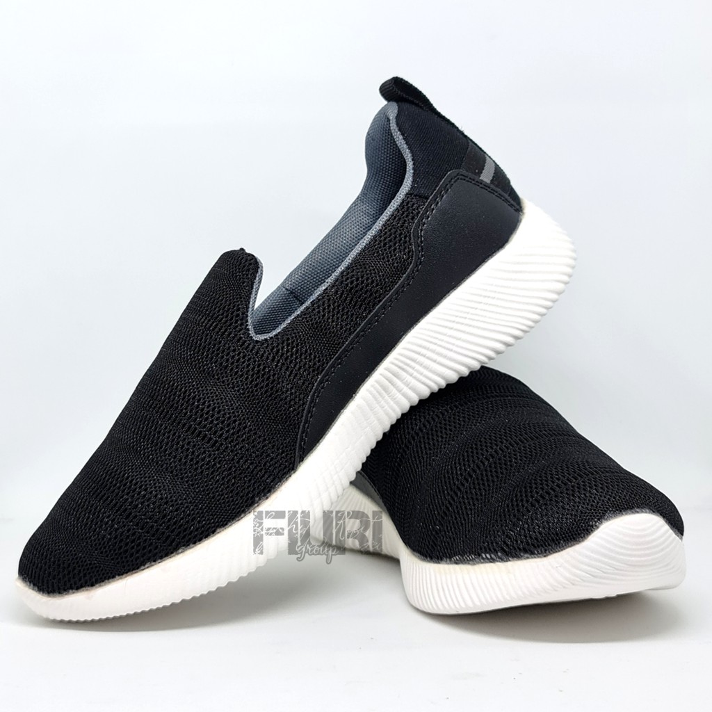 FIURI - Ardiles Original - Cagiva Hitam 39-44 - Sepatu Olahraga Pria - Sepatu Slip On Pria Cowok - Sepatu Jogging Senam Lari  Laki-Laki - Sepatu Santai Cowok Pria - Sepatu Sekolah - Sepatu Sneakers Pria - Sepatu Kets Pria - Sepatu Promo Murah