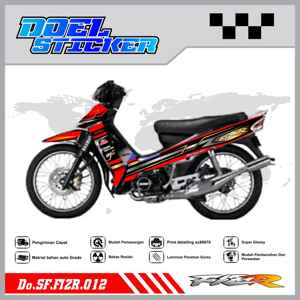 STICKER STRIPING FIZ R - STICKER STRIPING LIST VARIASI HOLOGRAM , CROME FIZ R DOEL 012