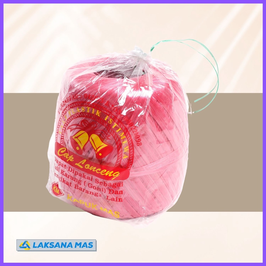 

Tali Rafia Plastik Laksanamas Merek Lonceng Super Warna Ungu/Oren/Merah/Biru/Kuning/Hijau Di